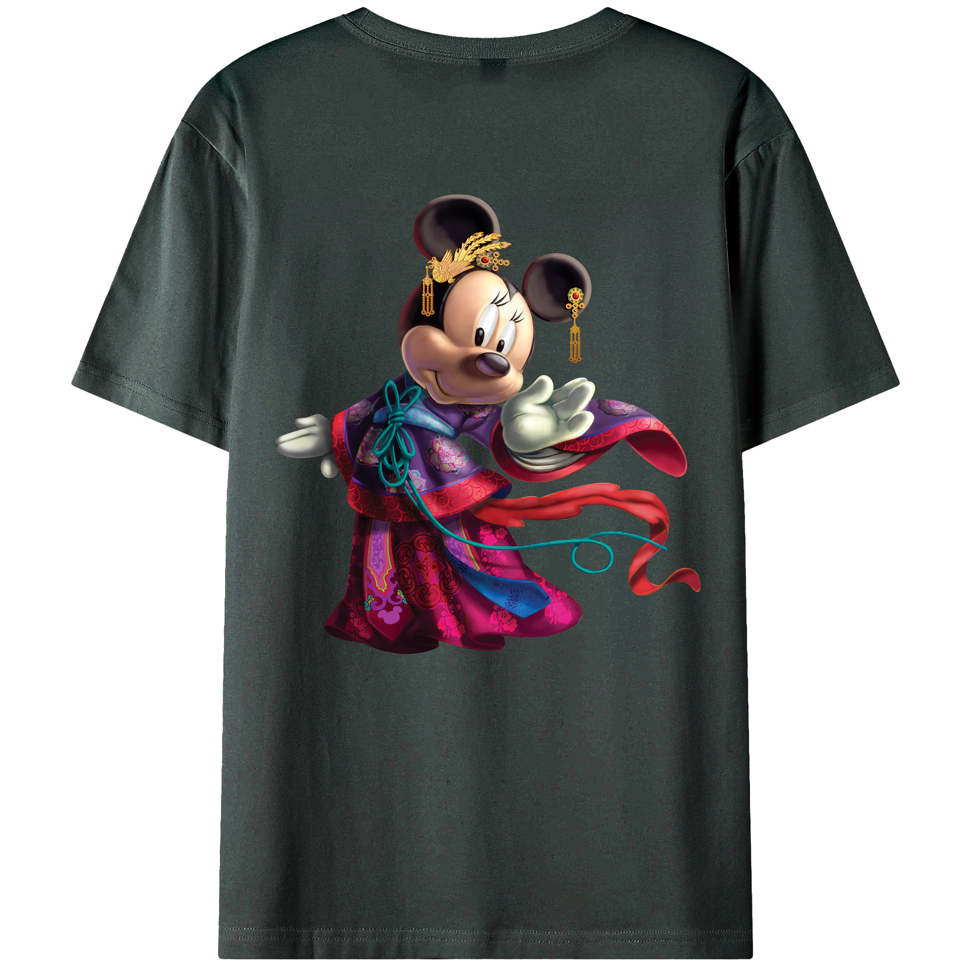 （画像用） ミッキーマウス Mickey Mouse 綿100％ メンズ半袖Tシャツ（バックプリント） 通気性